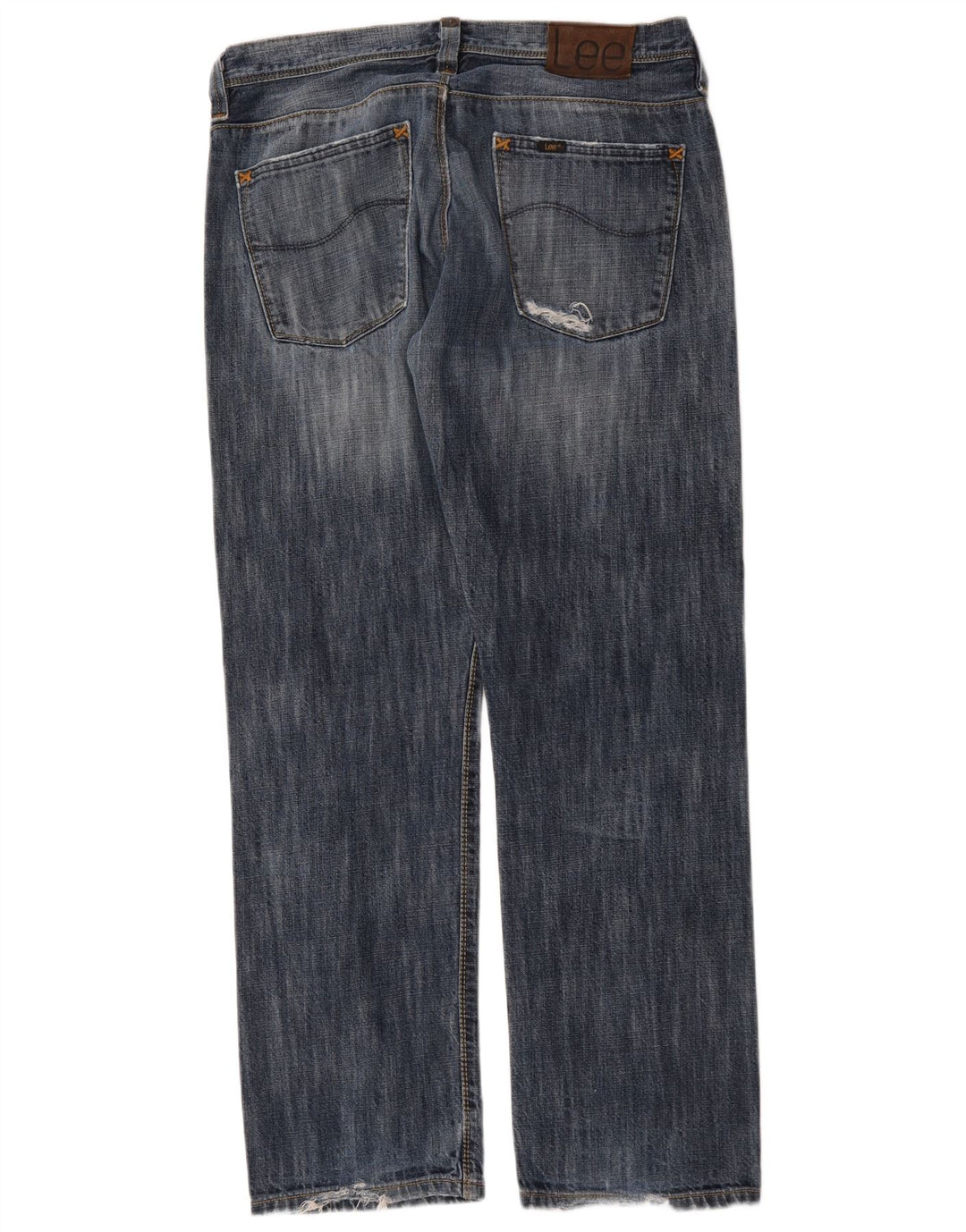 REPLAY Herren Straight Jeans W36 L34 Blaue Baumwolle