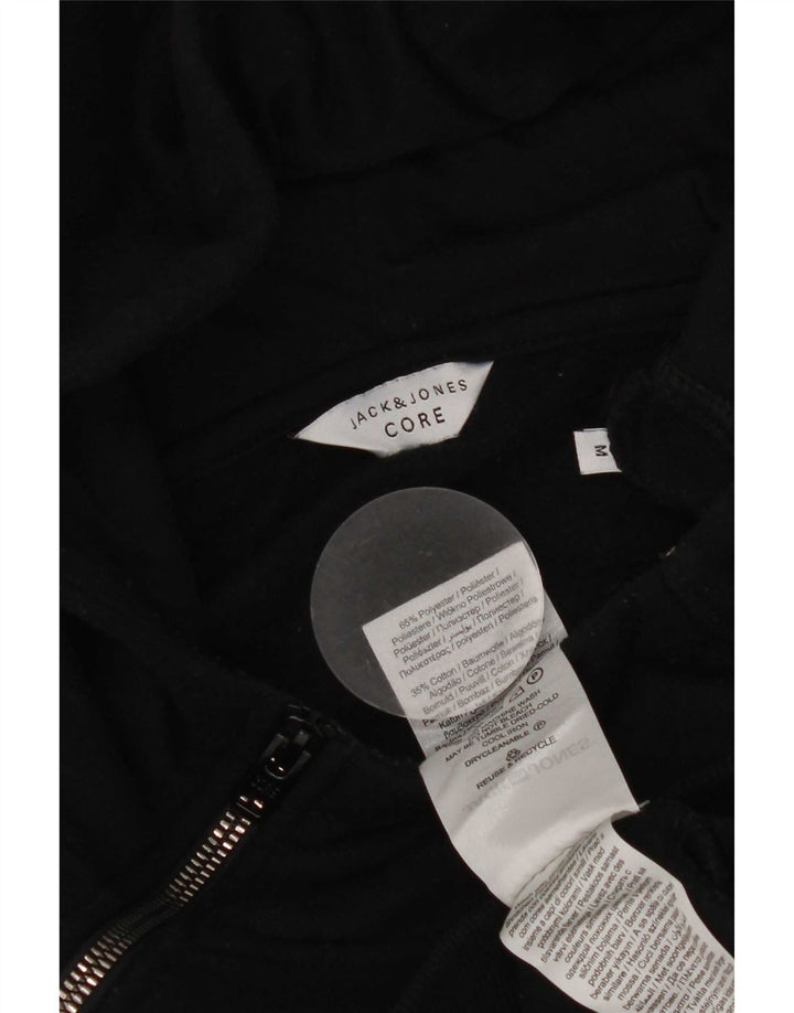 Jack & Jones Herren-Kapuzenpullover mit Reißverschluss und Grafik, mittelschwarz, Polyester