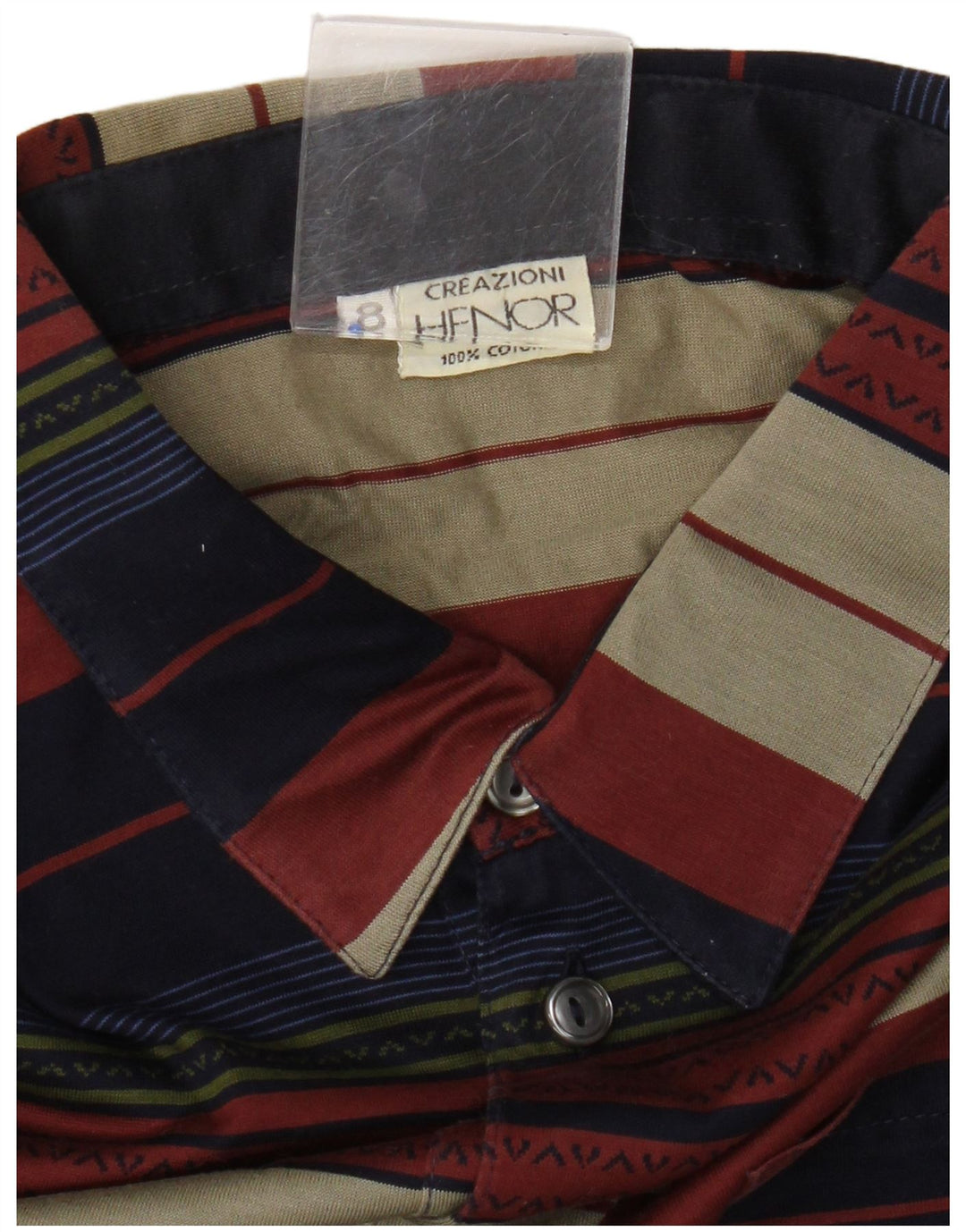 Vintage Herren-Poloshirt, groß, mehrfarbig, gestreift, Baumwolle