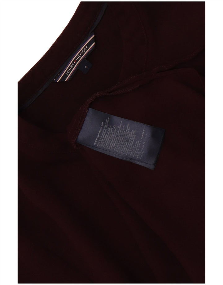 Tommy Hilfiger Damen Langarm-Blusenoberteil US 4 Small Burgunderrot Polyester