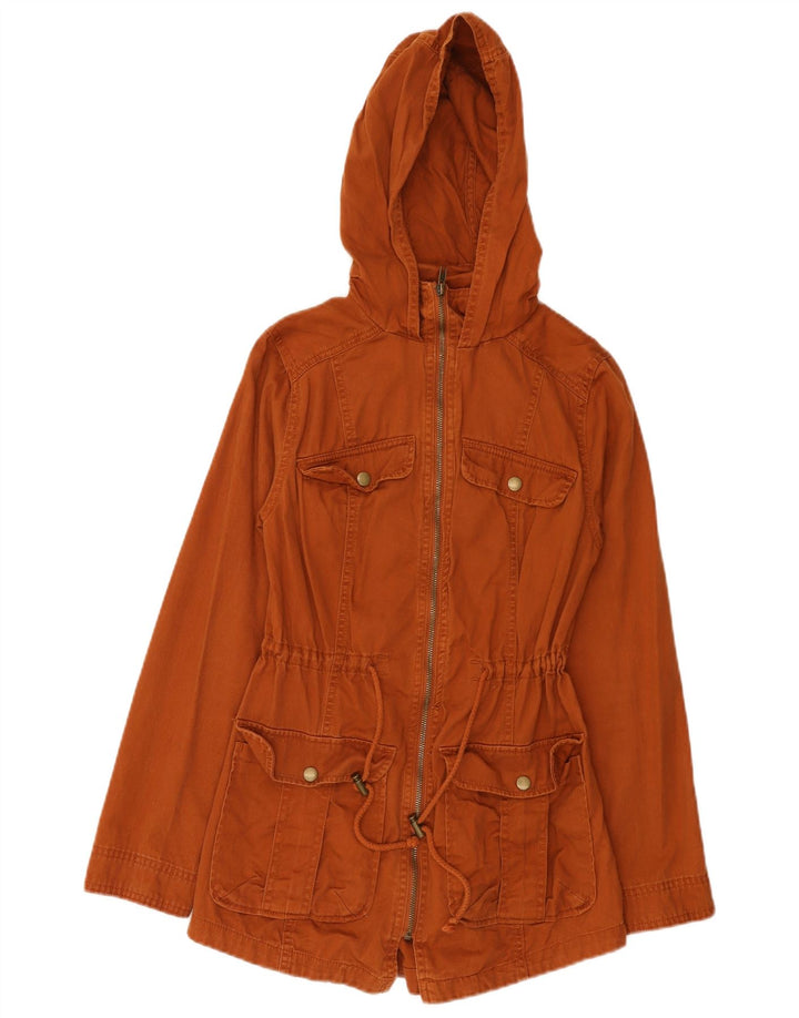 Mossimo Damen-Parka mit Kapuze, UK 10, Größe S, braune Baumwolle