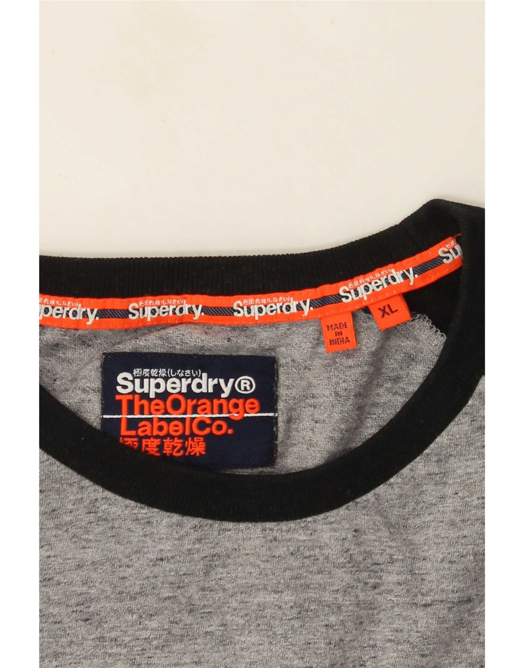 Superdry Herren-Oberteil mit langen Ärmeln, XL, Grau, Farbblock