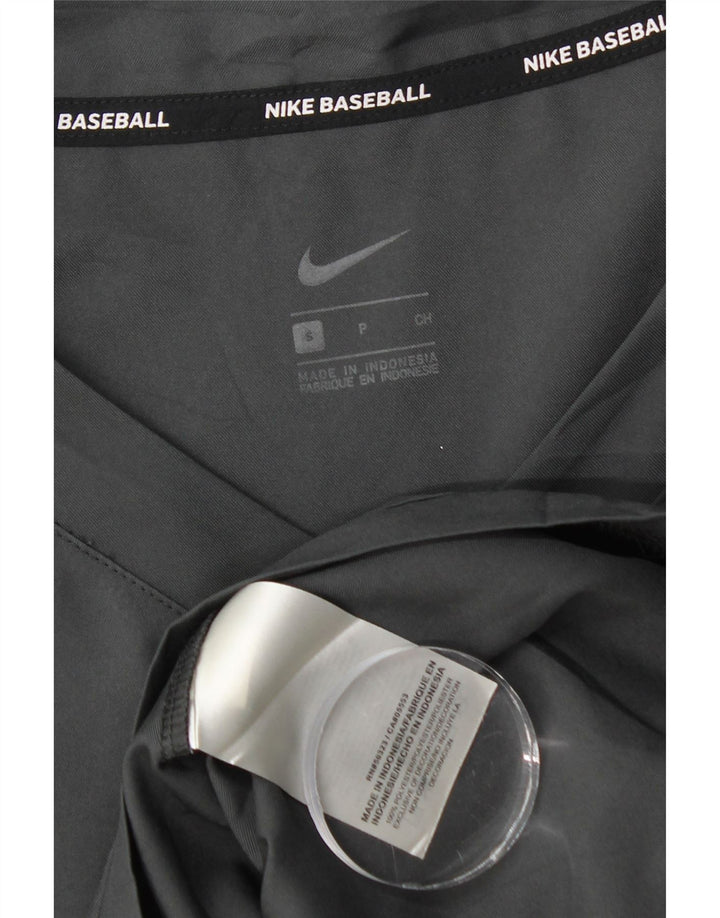 Nike Herren-Baseball-Oberteil, langärmlig, klein, grau, Polyester