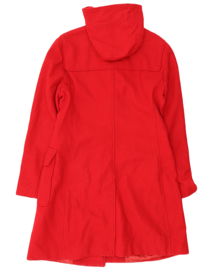 Benetton Damen Dufflecoat mit Kapuze IT 46 Große rote Wolle