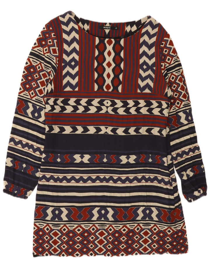 DESIGUAL Damen-A-Linien-Kleid, EU 42, groß, mehrfarbig, geometrisch