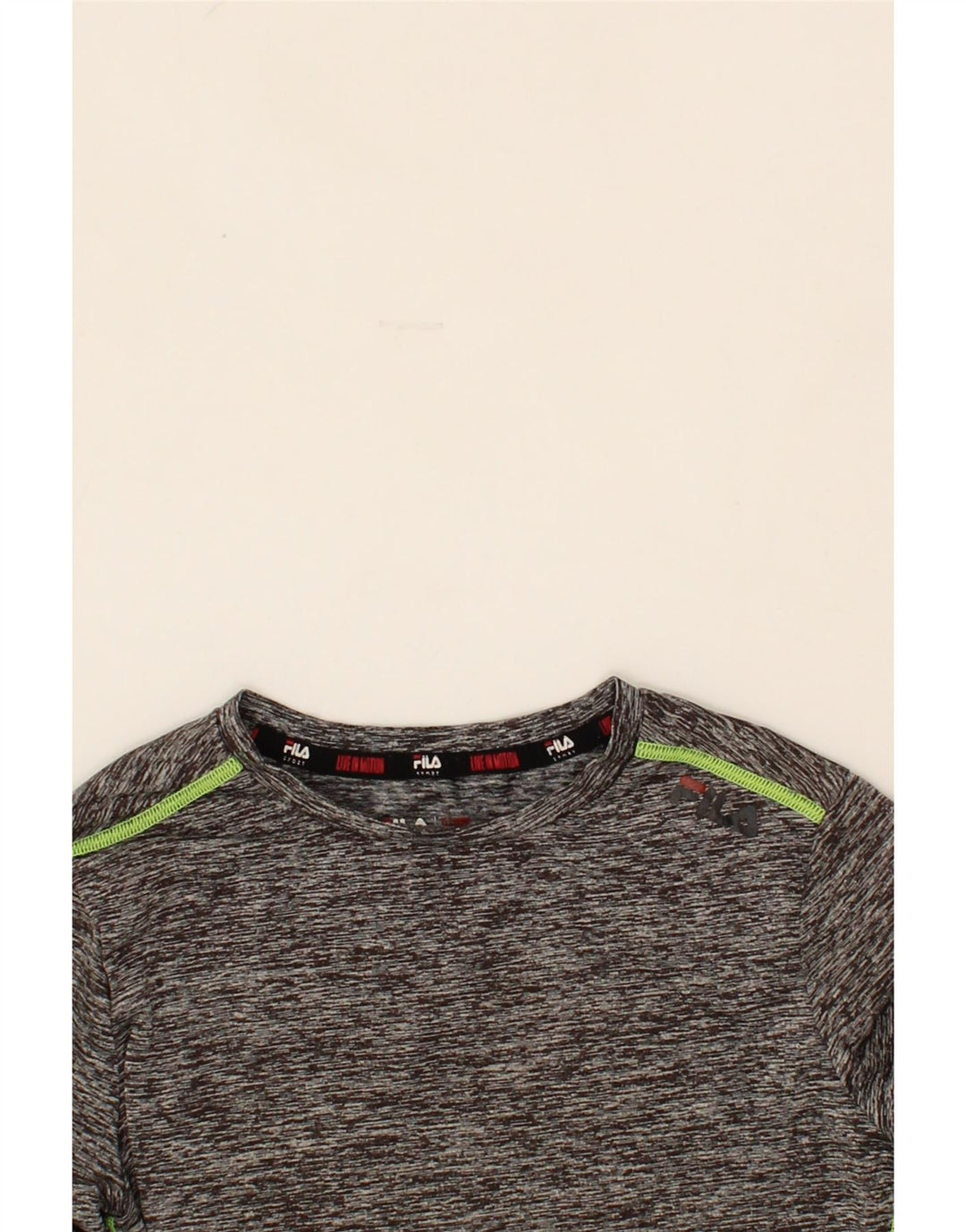 FILA Boys Top Long Sleeve 7-8 Years Grey Flecked Vintage Fila and Second-Hand Fila from Messina Hembry 