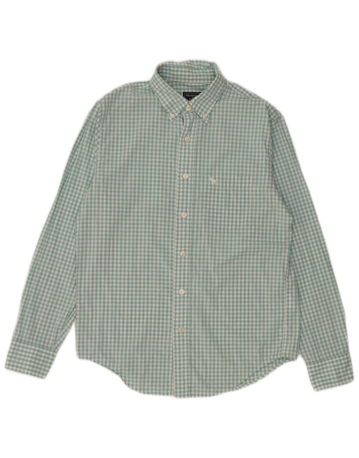 Abercrombie & Fitch Herrenhemd, klein, grün, Gingham-Baumwolle