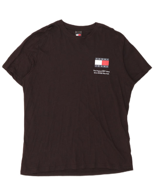Tommy Hilfiger Herren T-Shirt Top XL Schwarz Baumwolle