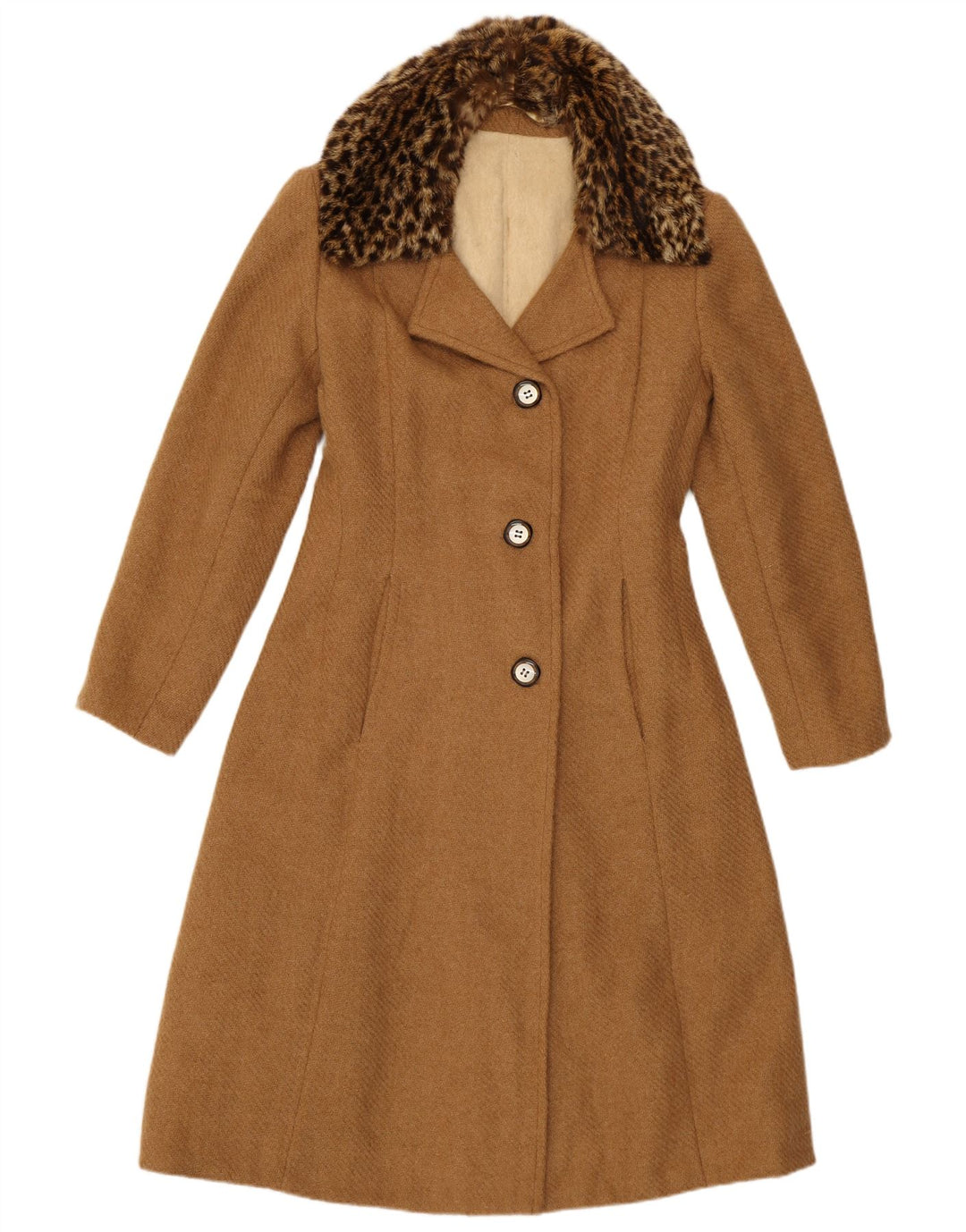 Vintage Damen Mantel UK 10 Klein Braun