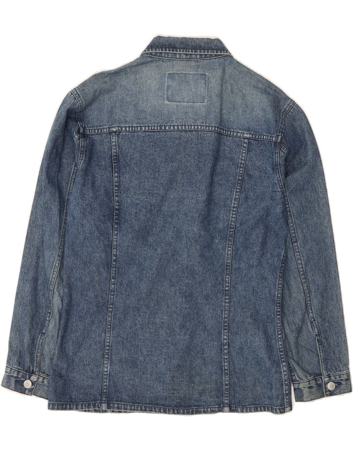 RAINBOW Womens Denim Jacket UK 14 Large Blue Cotton Vintage Rainbow and Second-Hand Rainbow from Messina Hembry 