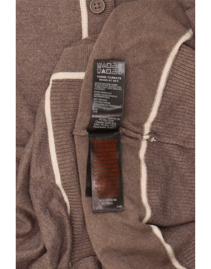 Marks & Spencer Damen-Cardigan-Pullover UK 10 Small Braune Viskose