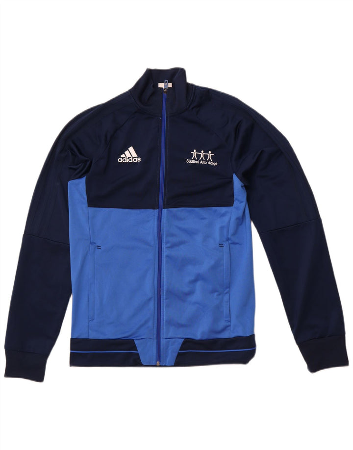 ADIDAS Herren-Trainingsanzug-Oberteil, Jacke, klein, marineblau, Farbblock-Polyester