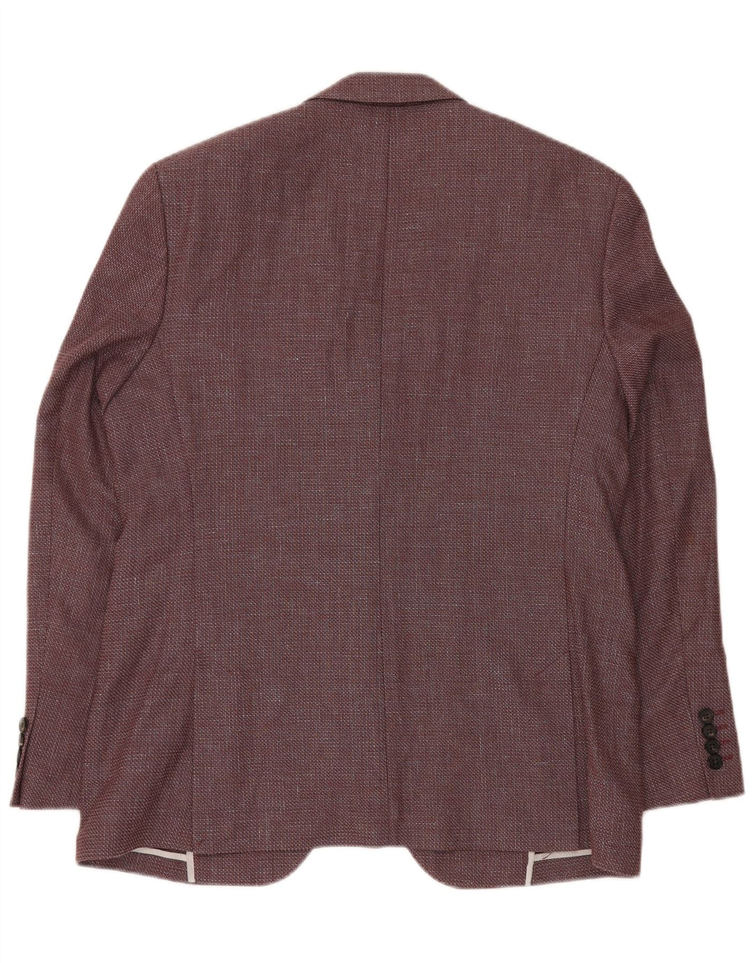 JAEGER Herren 2-Knopf-Blazerjacke UK 42 XL Burgunderrote Chevron-Wolle