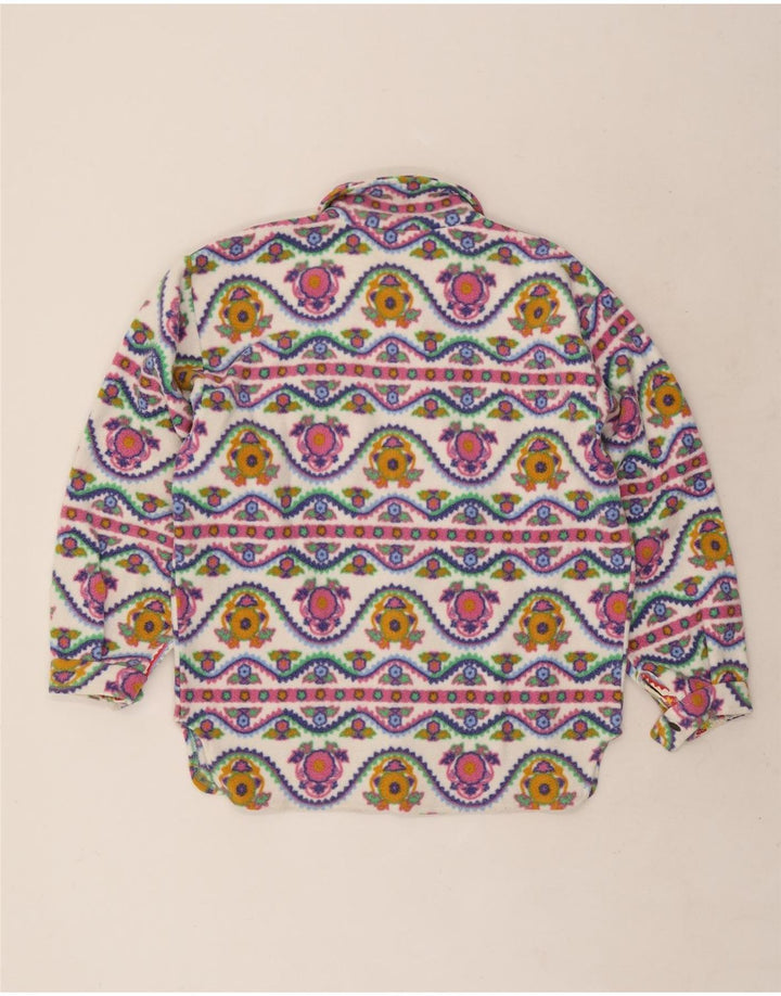 Vintage Herren Fleeceshirt klein bunt geometrisch