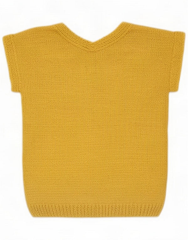 Vintage Womens Crop Boat Neck Jumper Pullover UK 10 Small Yellow