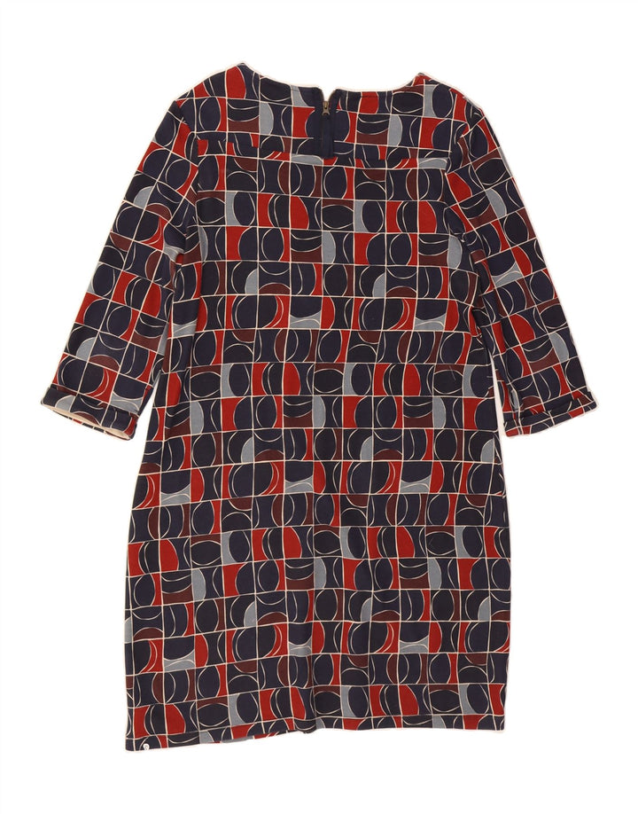 SEASALT Womens 3/4 Sleeve Sheath Dress UK 16 Large Navy Blue Geometric Vintage Seasalt and Second-Hand Seasalt from Messina Hembry 