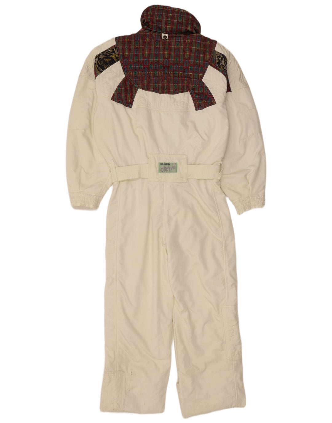 CHERVO Damen-Skioverall IT 42 Mittelweißes Karo-Polyamid