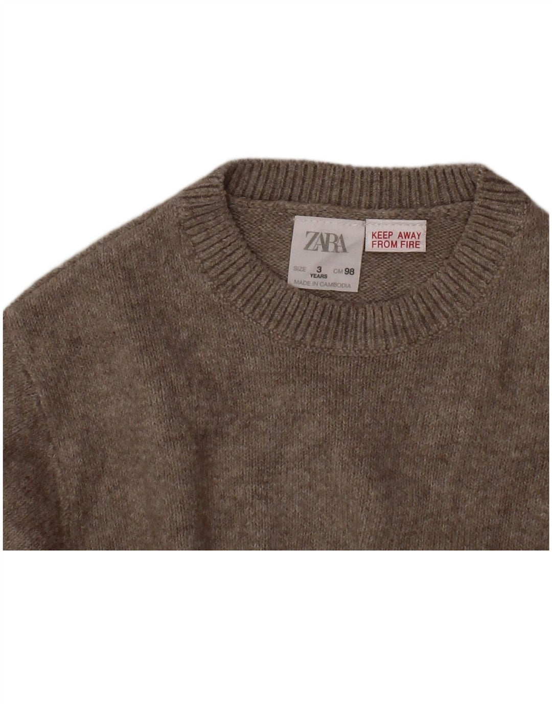 ZARA Mädchen-Pullover mit Rundhalsausschnitt, 2–3 Jahre, Grau