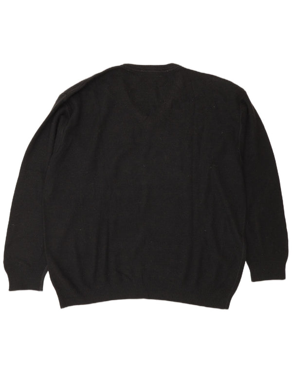 Lacoste Herren-Pullover mit V-Ausschnitt, Größe 6 XL, schwarze Wolle