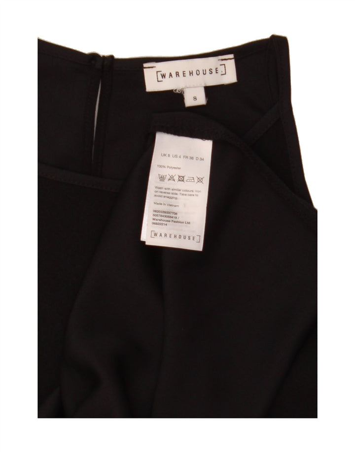 WAREHOUSE Womens Sleeveless Blouse Top UK 8 Small  Black Polyester Vintage Warehouse and Second-Hand Warehouse from Messina Hembry 