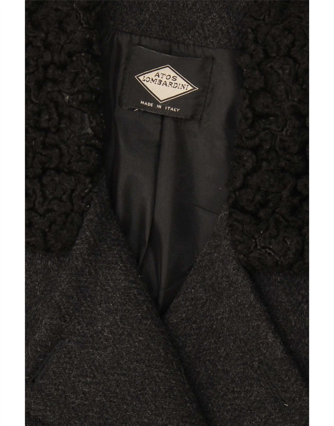 Atos Lombardini Damen Zweireihiger Mantel UK 12 Medium Schwarz