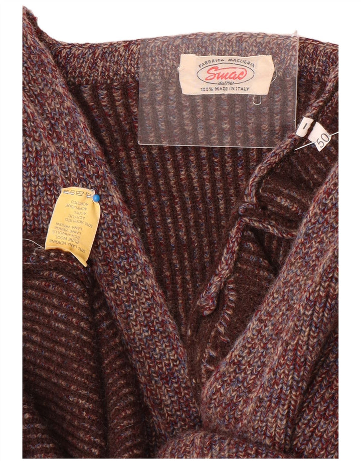 Vintage Herren Cardigan Pullover IT 50 Mittellila Wolle