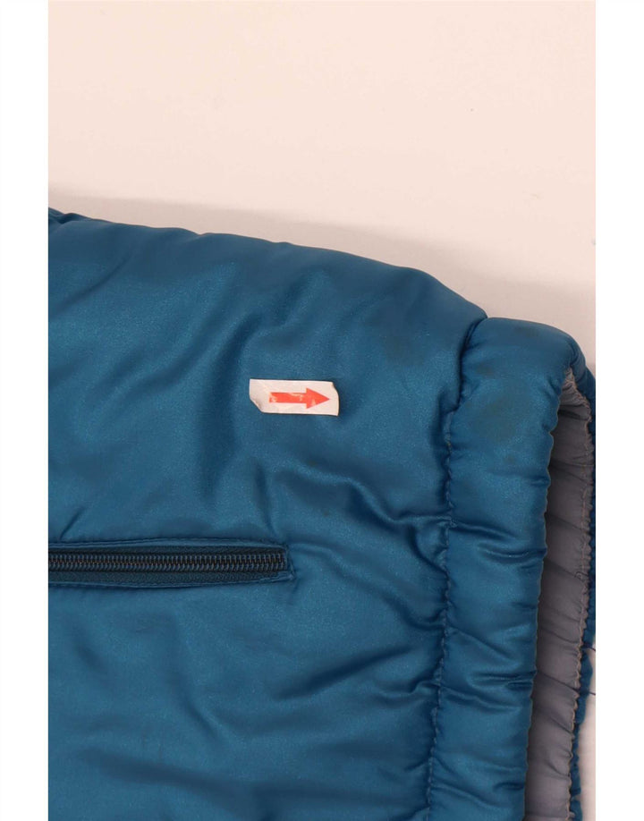 Vintage Herren Wattierte Jacke UK 38 Mittelgraues Colourblock-Polyester