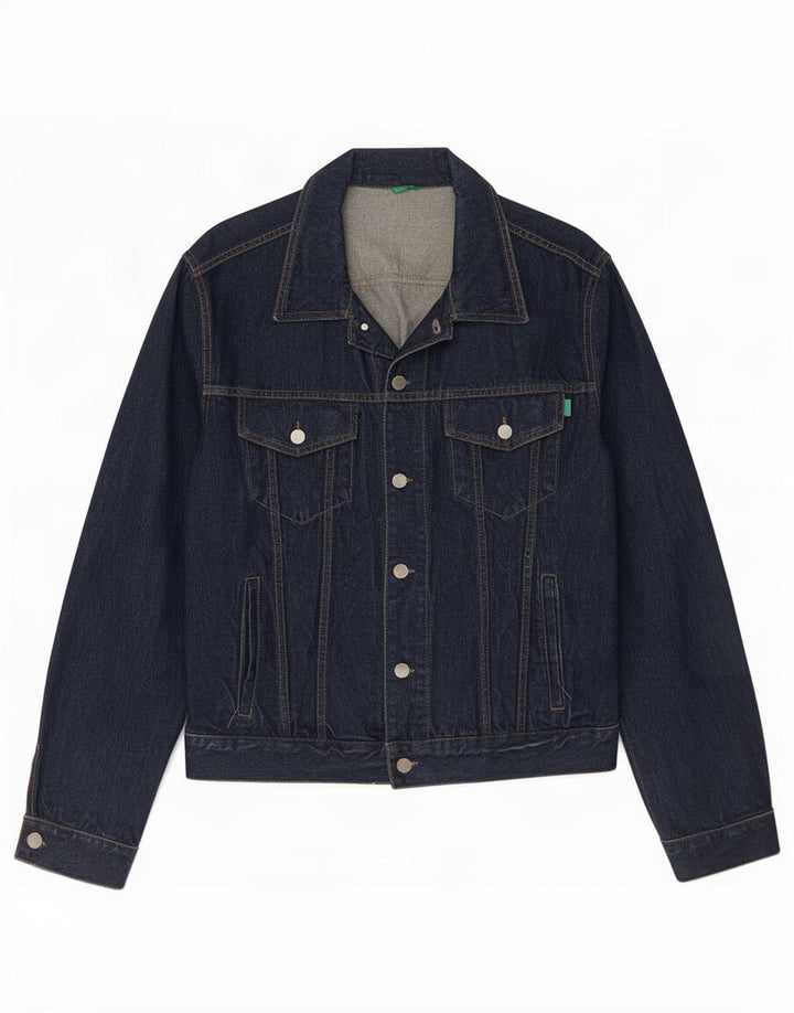 Benetton Damen Jeansjacke UK 18 XL Marineblau