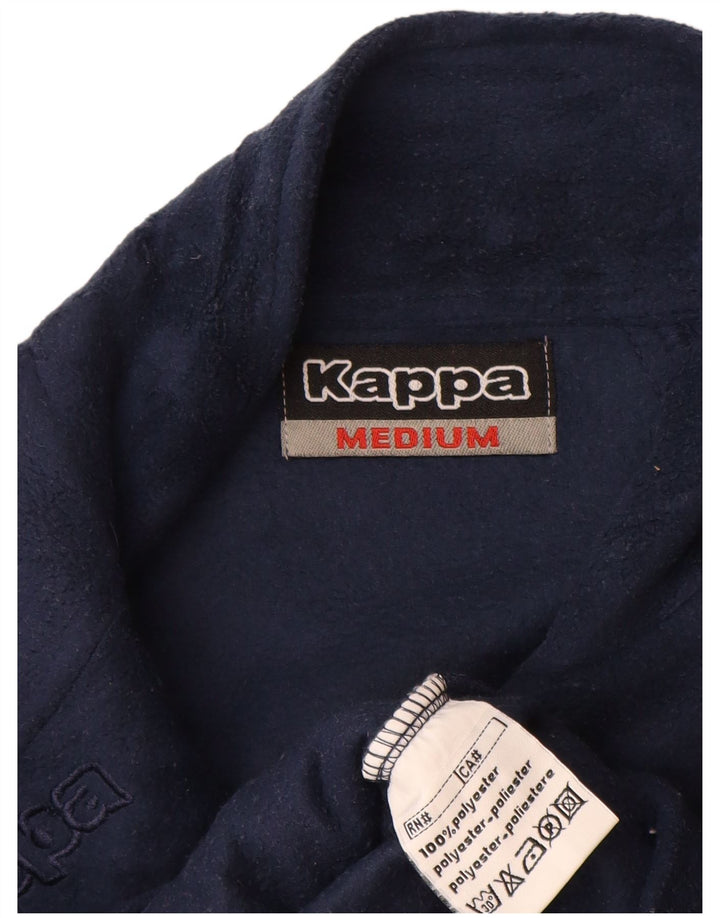 Kappa Herren-Fleecepullover mit grafischem Reißverschluss und Halsausschnitt, mittelmarineblaues Polyester