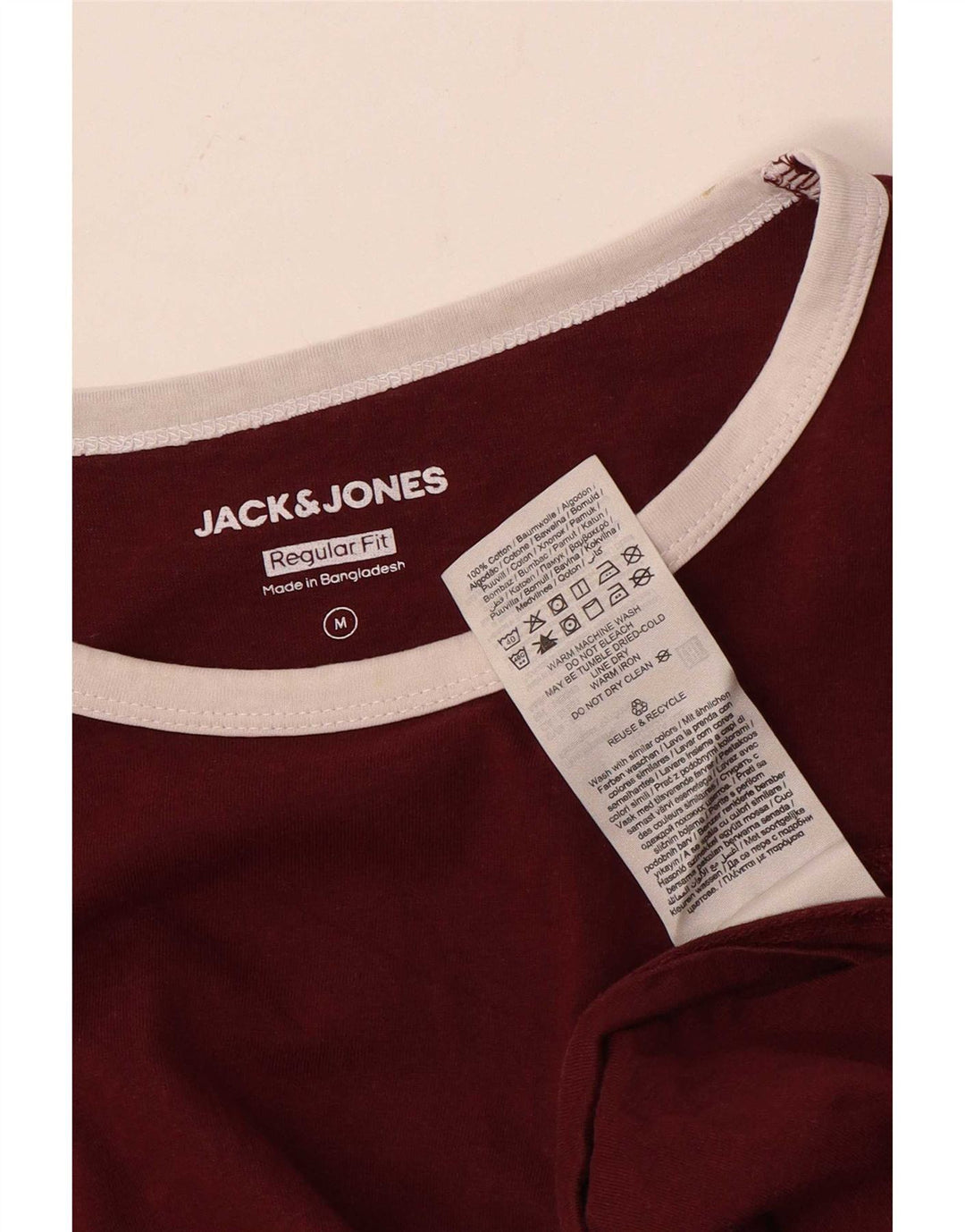 Jack & Jones Herren-T-Shirt mit normaler Passform, mittlere kastanienbraune Baumwolle