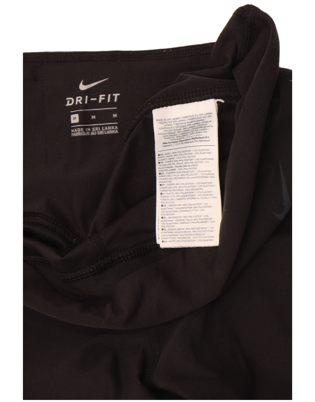 Nike Damen Dri Fit Leggings UK 14 Mittelschwarzes Polyester