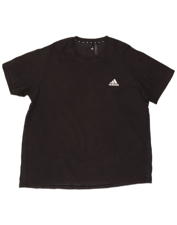 Adidas Herren T-Shirt Top 2XL Schwarz Baumwolle