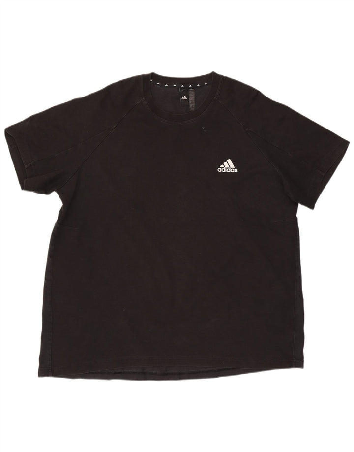 Adidas Herren T-Shirt Top 2XL Schwarz Baumwolle