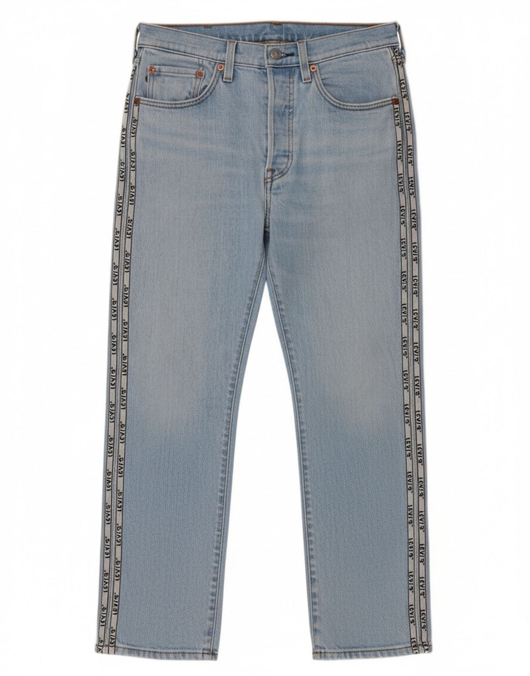 Levi's Damen 501 Graphic Straight Jeans W26 L26 Blaue Baumwolle