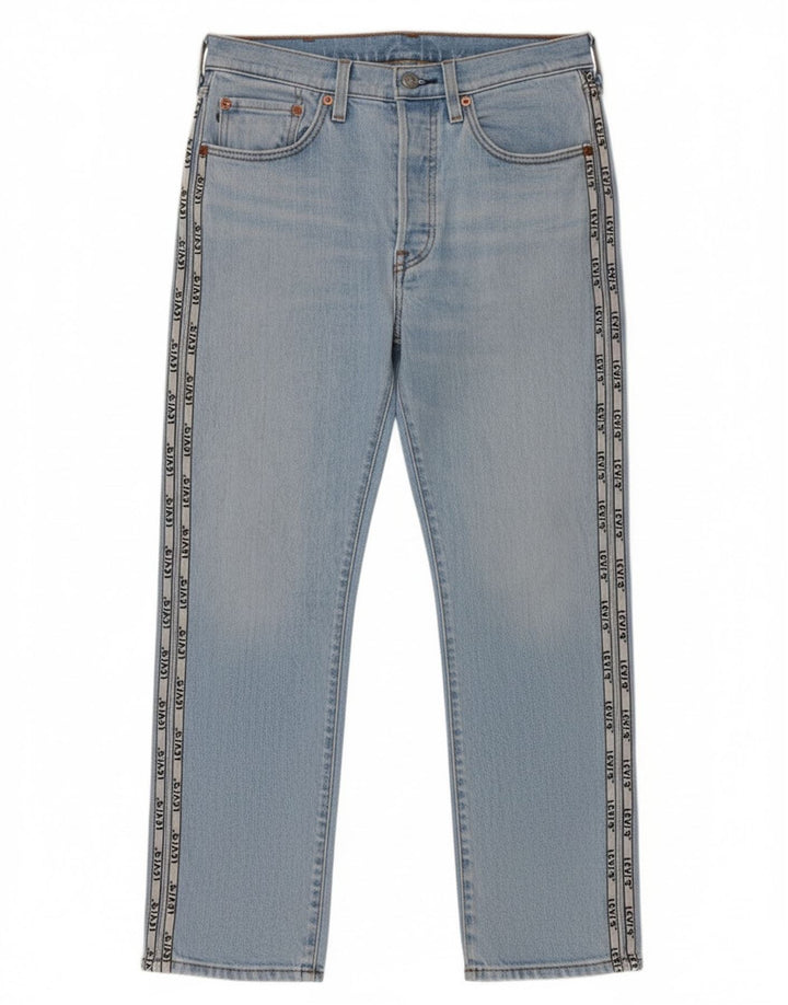 Levi's Damen 501 Graphic Straight Jeans W26 L26 Blaue Baumwolle