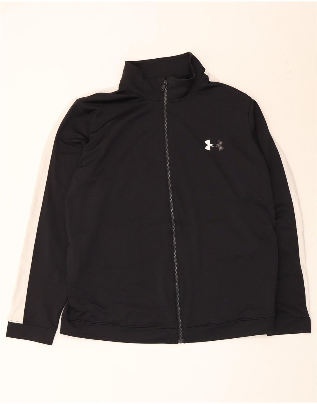 Under Armour Herren-Trainingsanzug-Top-Jacke XL, schwarzes Farbblock-Polyester