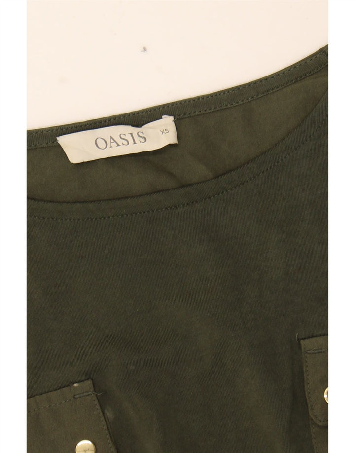 OASIS Womens Sleeveless Basic Dress UK 6 XS Khaki Modal Vintage Oasis and Second-Hand Oasis from Messina Hembry 