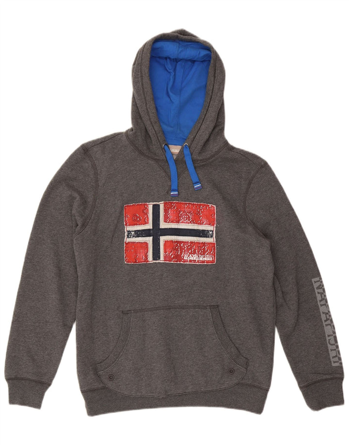 Napapijri Herren Graphic Hoodie Pullover Mittelgrau