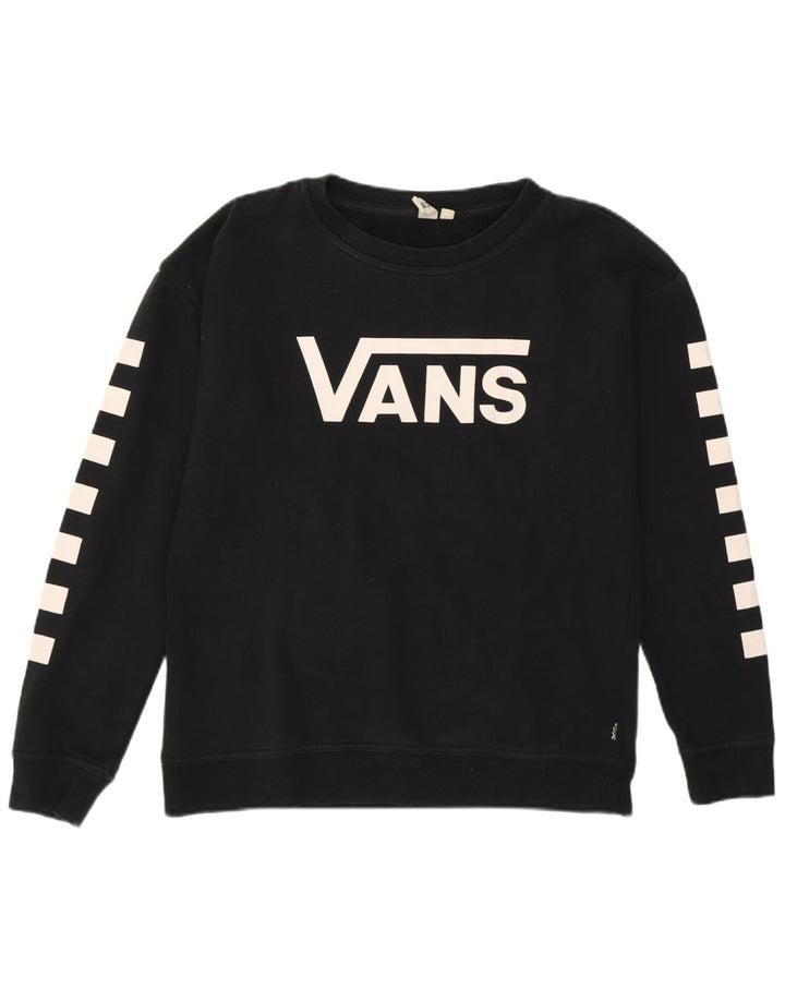 Vans Damen Grafik-Sweatshirt-Pullover, kleine schwarze geometrische Baumwolle