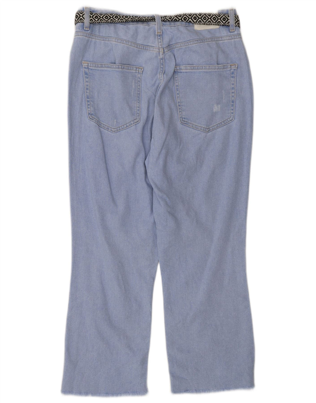 Zara Damen Distressed-Cropped-Jeans EU 38 Small W28 L24 Blaue Baumwolle