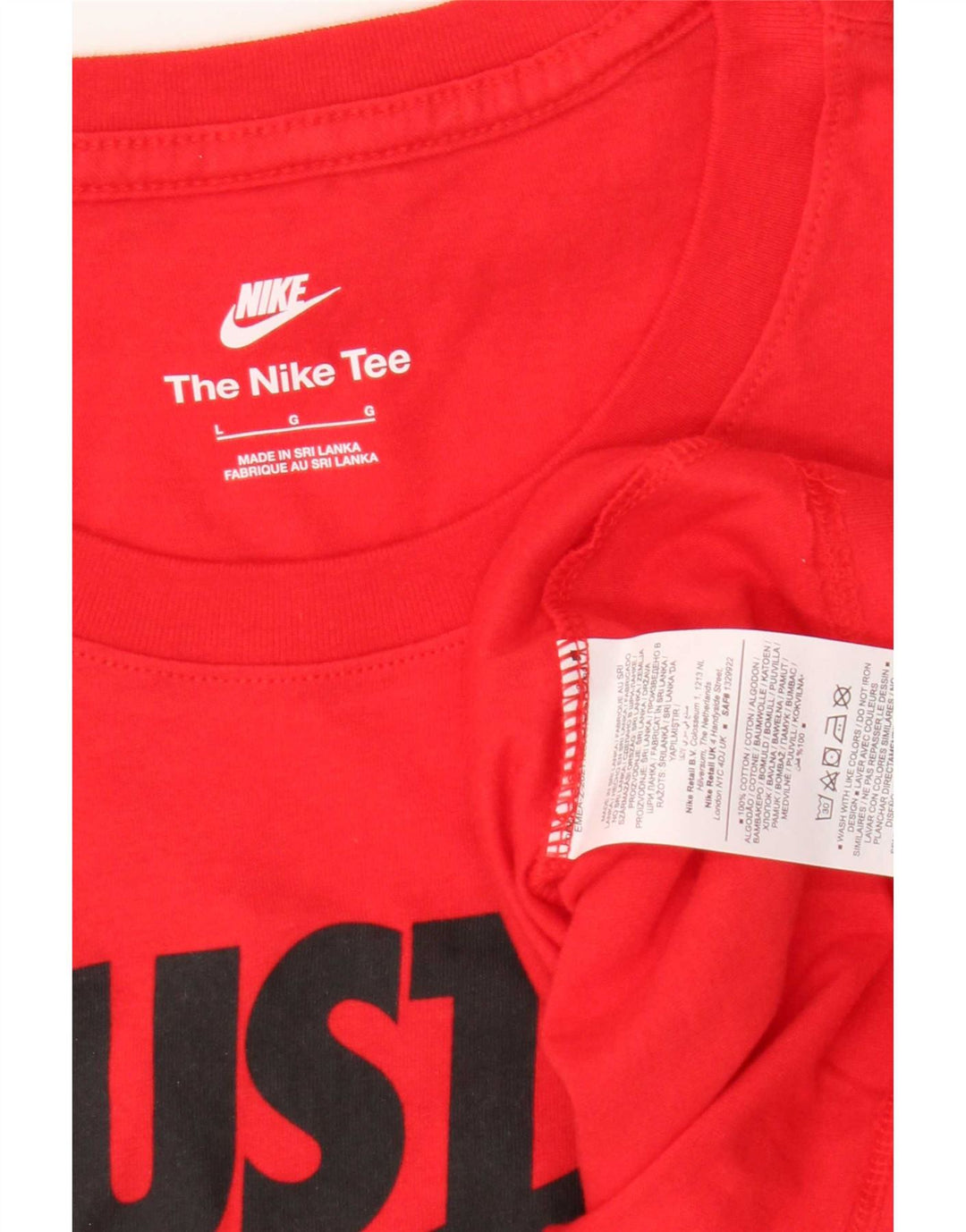 Nike Herren-T-Shirt mit Grafik, Größe L, aus roter Baumwolle