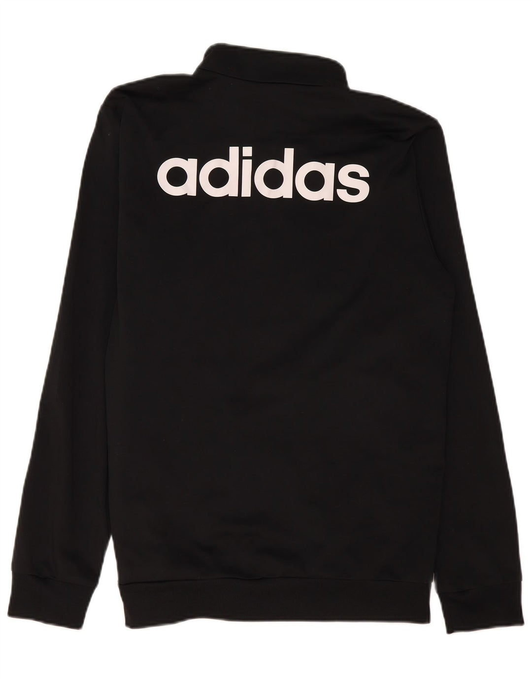Adidas Herren-Trainingsanzug mit grafischem Oberteil, groß, aus schwarzem Polyester