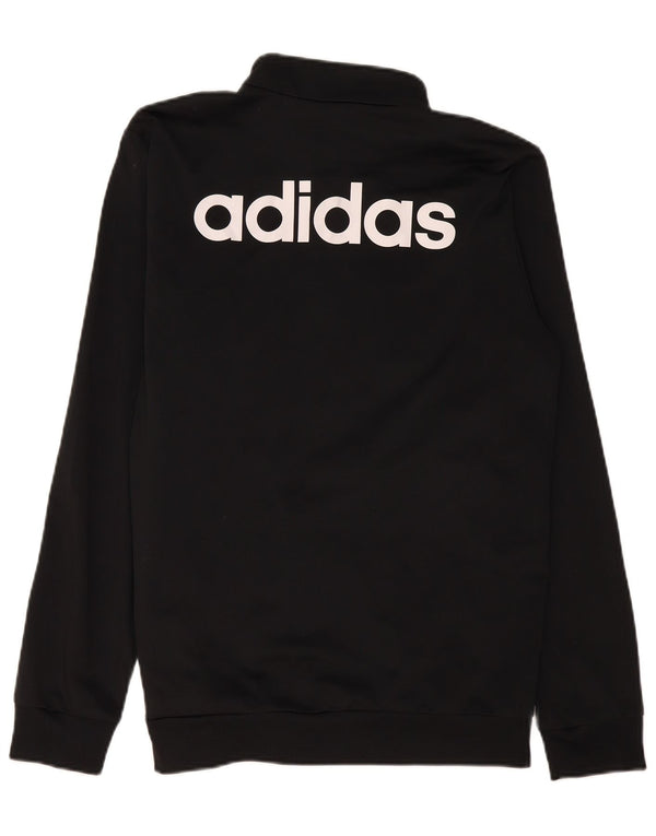 Adidas Herren-Trainingsanzug mit grafischem Oberteil, groß, aus schwarzem Polyester