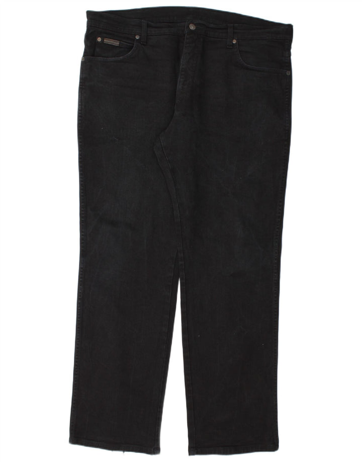 Wrangler Herren Texas Stretch Straight Jeans W38 L32 Schwarze Baumwolle