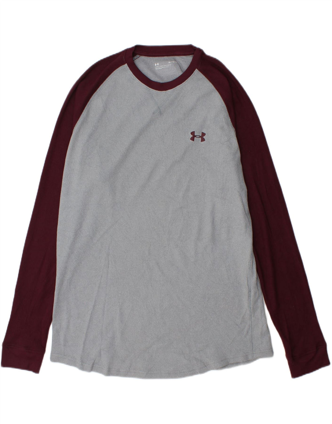 UNDER ARMOUR Herren-Oberteil, langärmlig, XL, graues Colourblock-Polyester