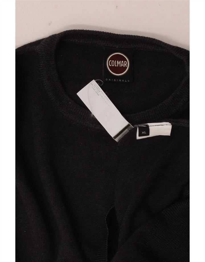 Colmar Herren-Pullover mit Rundhalsausschnitt, XL, graue Schurwolle