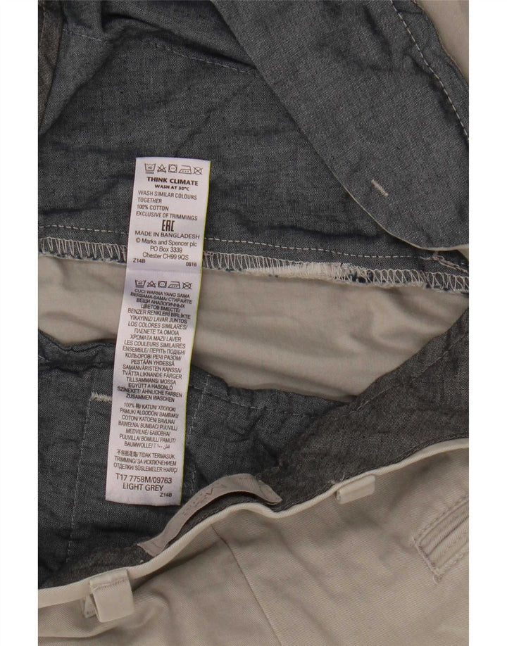 Marks & Spencer Herren Chinoshorts W36 Large Grau Baumwolle