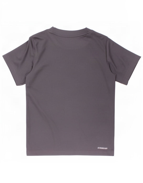 Adidas Jungen Aeroready Graphic T-Shirt Top 5-6 Jahre Graues Polyester