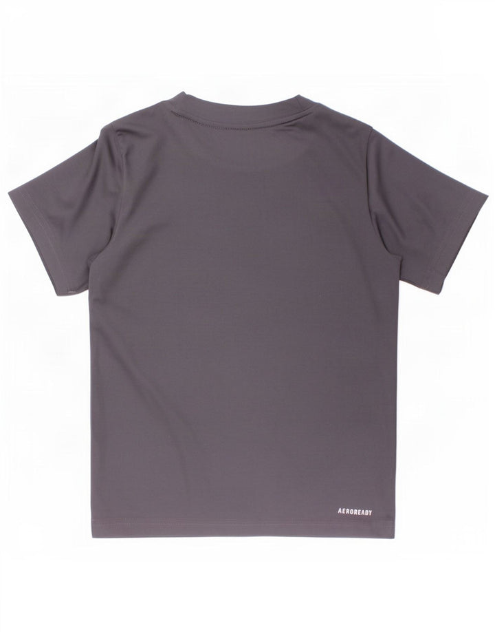 Adidas Jungen Aeroready Graphic T-Shirt Top 5-6 Jahre Graues Polyester