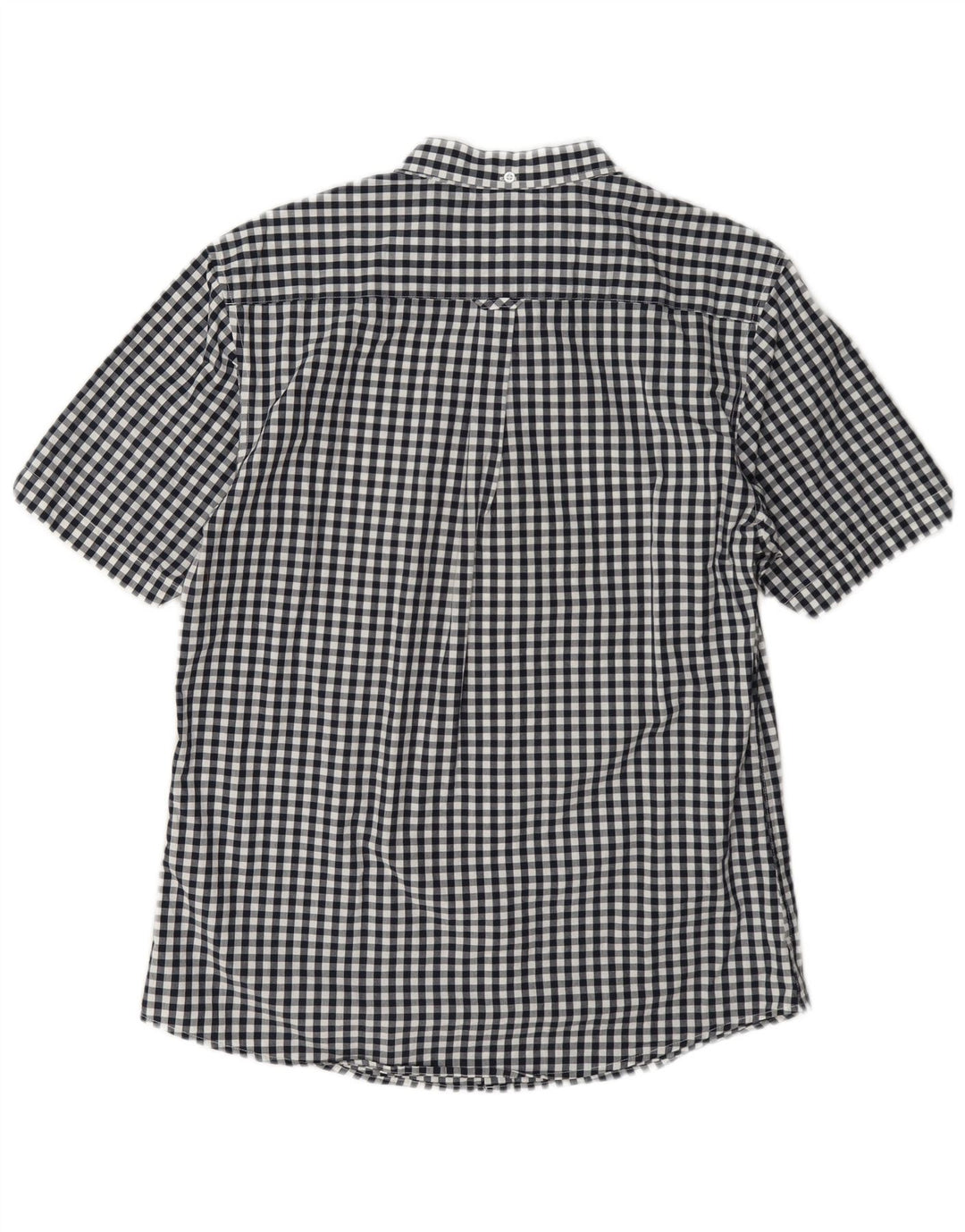 Le Shark Herren-Kurzarmhemd, groß, marineblau, Gingham-Baumwolle